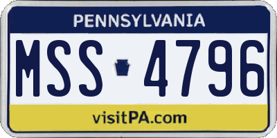 PA license plate MSS4796