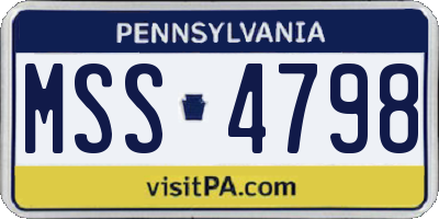 PA license plate MSS4798