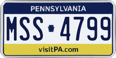 PA license plate MSS4799
