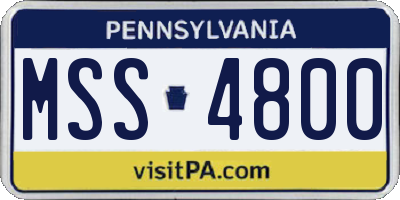 PA license plate MSS4800