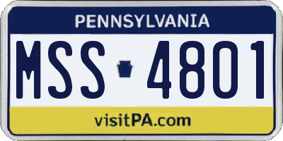 PA license plate MSS4801
