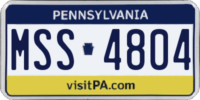 PA license plate MSS4804