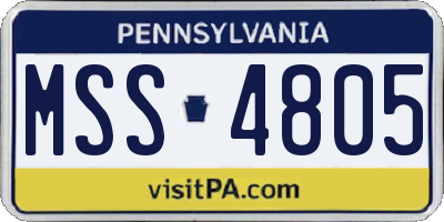 PA license plate MSS4805
