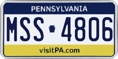 PA license plate MSS4806