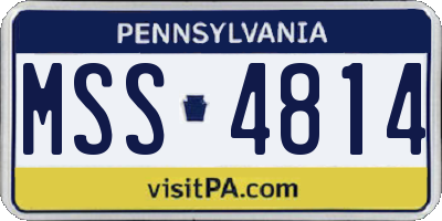 PA license plate MSS4814