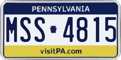 PA license plate MSS4815