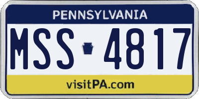 PA license plate MSS4817