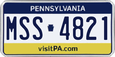 PA license plate MSS4821