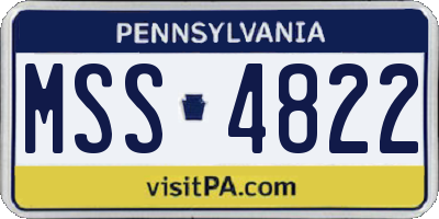 PA license plate MSS4822