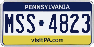 PA license plate MSS4823