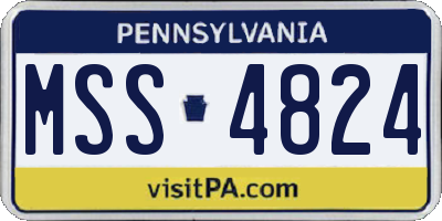 PA license plate MSS4824