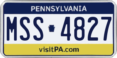 PA license plate MSS4827