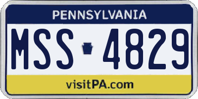 PA license plate MSS4829