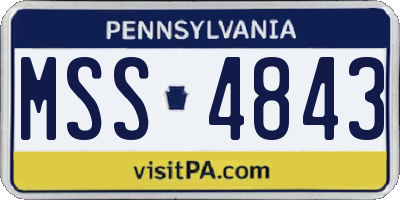 PA license plate MSS4843