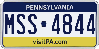 PA license plate MSS4844