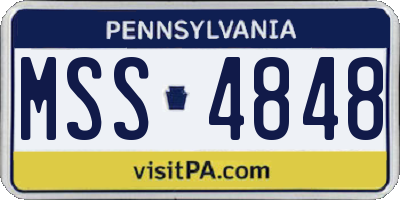 PA license plate MSS4848