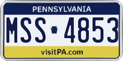 PA license plate MSS4853