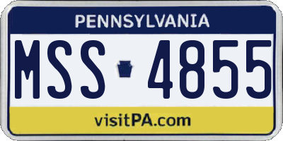 PA license plate MSS4855