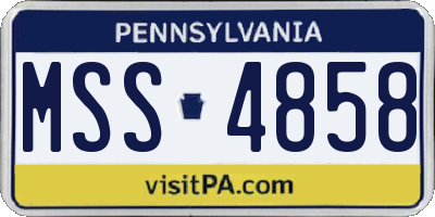PA license plate MSS4858