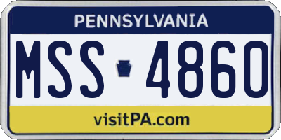 PA license plate MSS4860