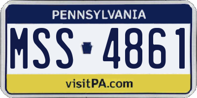 PA license plate MSS4861