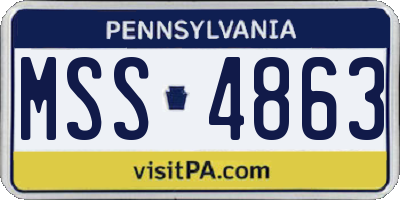PA license plate MSS4863
