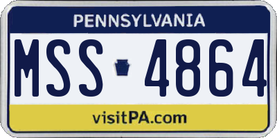 PA license plate MSS4864
