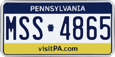PA license plate MSS4865
