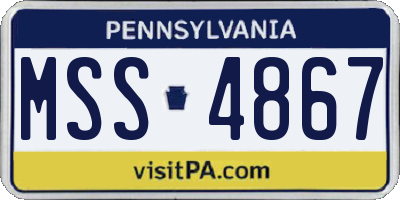 PA license plate MSS4867
