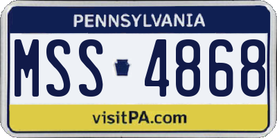 PA license plate MSS4868