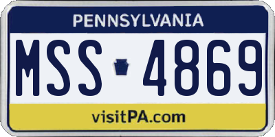 PA license plate MSS4869