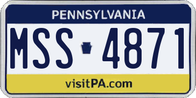 PA license plate MSS4871