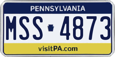 PA license plate MSS4873