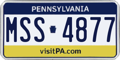 PA license plate MSS4877