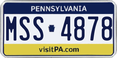 PA license plate MSS4878