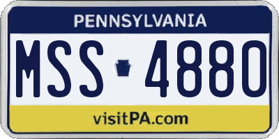 PA license plate MSS4880