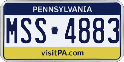 PA license plate MSS4883