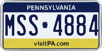 PA license plate MSS4884