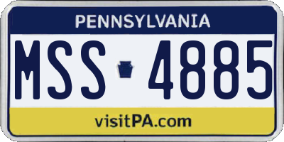 PA license plate MSS4885