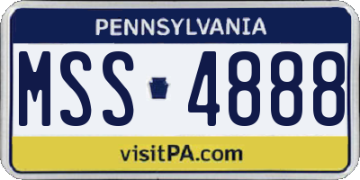 PA license plate MSS4888