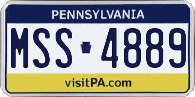 PA license plate MSS4889