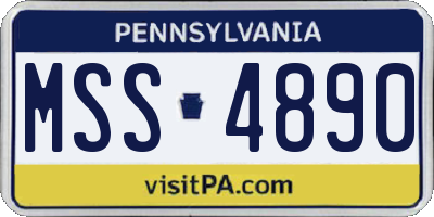 PA license plate MSS4890