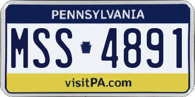 PA license plate MSS4891