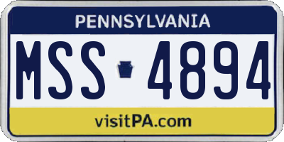 PA license plate MSS4894