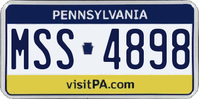 PA license plate MSS4898