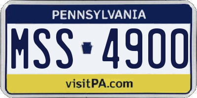PA license plate MSS4900