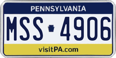 PA license plate MSS4906