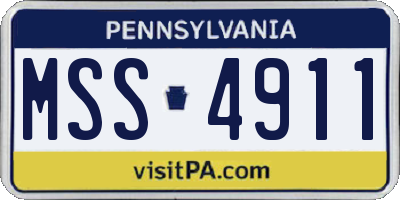 PA license plate MSS4911