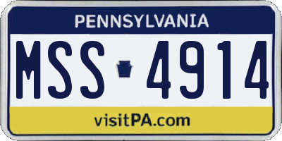 PA license plate MSS4914