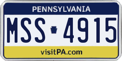 PA license plate MSS4915